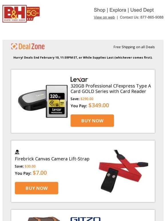 Today’s Deals: Lexar 320GB Pro CFexpress Type A Card GOLD Series w/ Card Reader， PONTE Firebrick Canvas Camera Lift-Strap， Gitzo Legende Camera Backpack， Polsen Mic Preamp & More