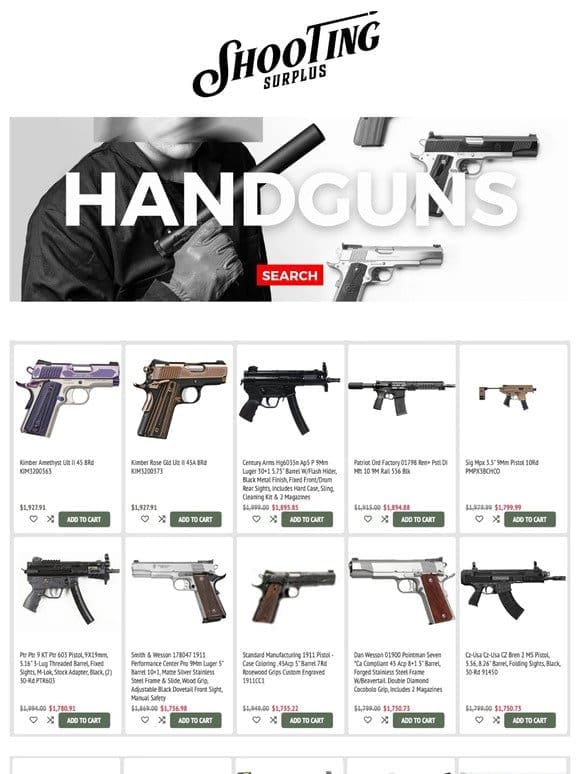 Top Selling Handguns that are back in stock.
