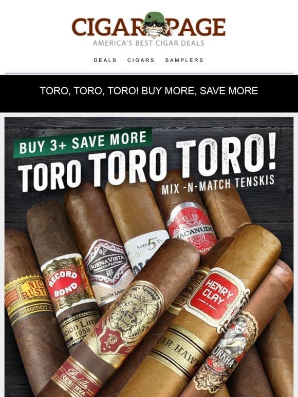 Toro Tuesday! $37 mix-n-match 10-packs