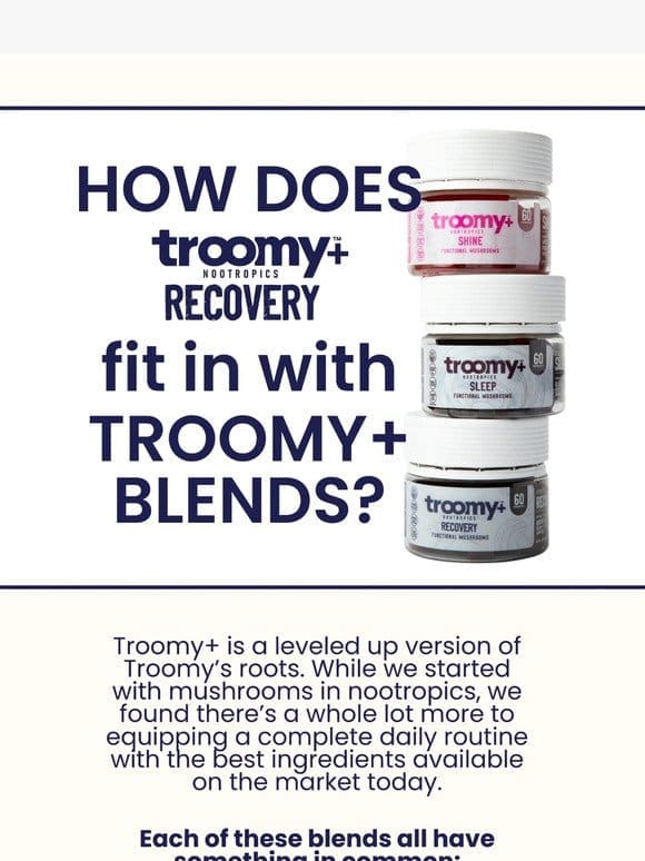 Troomy+ and Benefits of Recovery