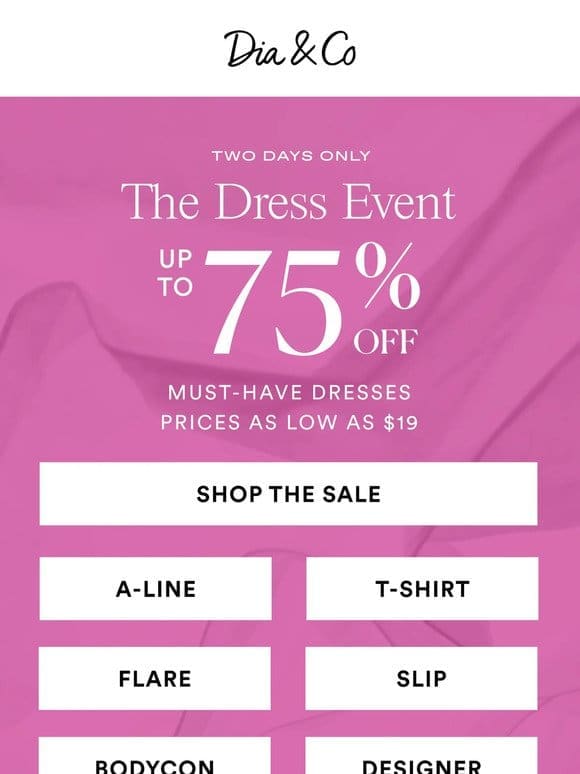 Two Days Only! The Dress SALE