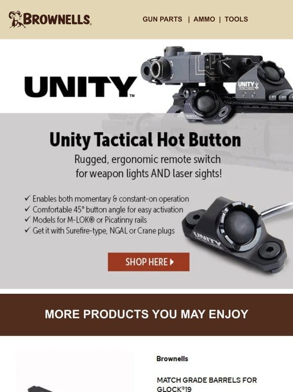 Unity Tactical WEAPON LIGHT switches
