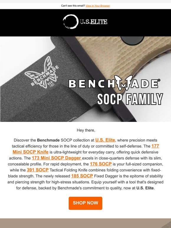 Unlock the Cutting Edge of Protection: Benchmade’s SOCP Series at U.S. Elite