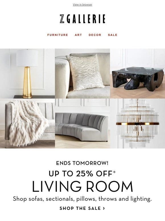 Up To 25% Off Sofas， Throws， Pillows， Lighting + More!