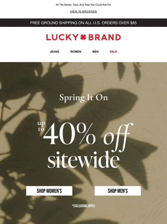 Up To 40% Off Great Things For Spring