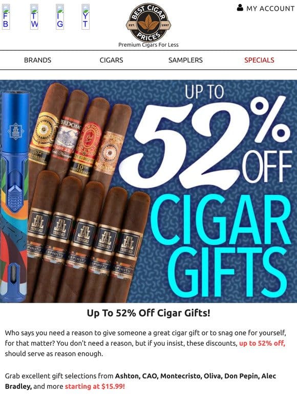Up To 52% Off Cigar Gifts