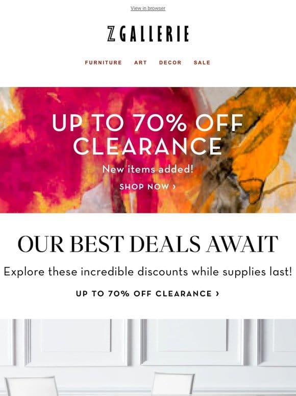 Up To 70% OFF! Our Best Clearance Deals Await…