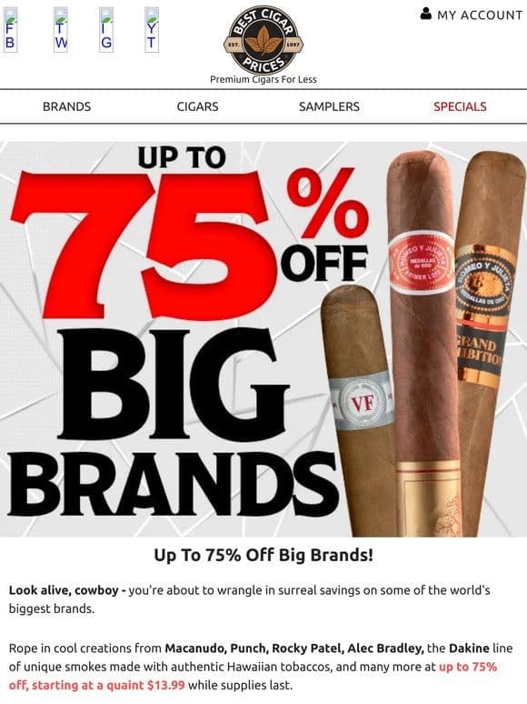 Up To 75% Off Big Brands