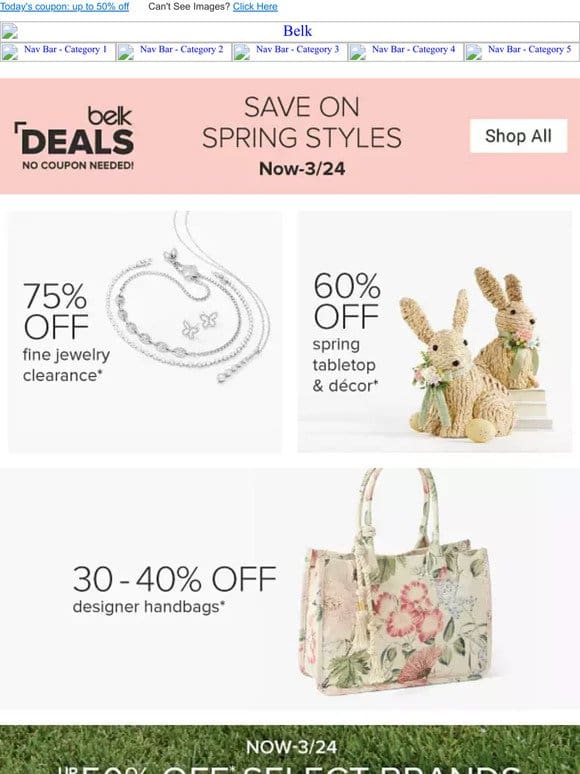 Up to 40% off   Spring for a new designer bag!