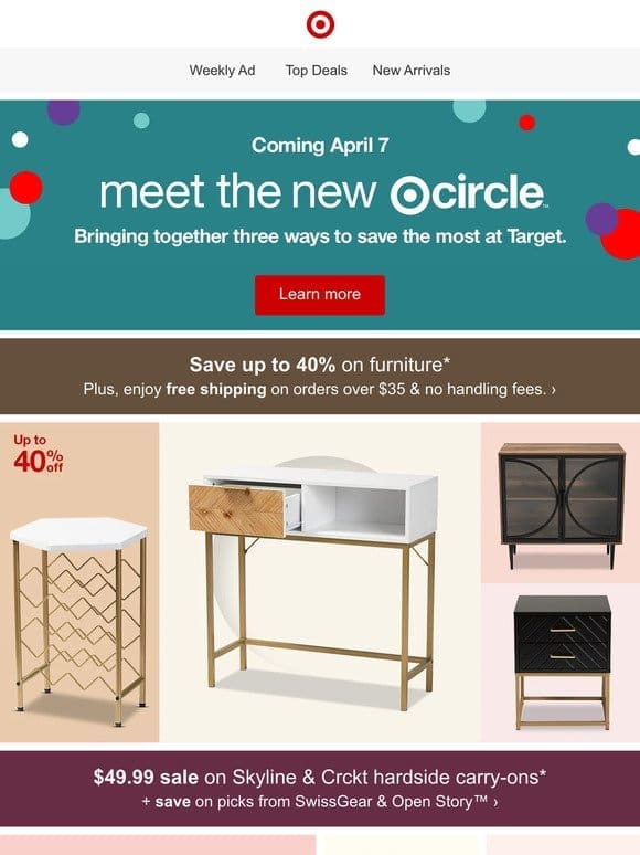 Up to 40% off furniture for your place