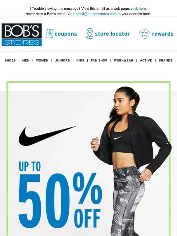 Up to 50% OFF Nike? Yes， Please!