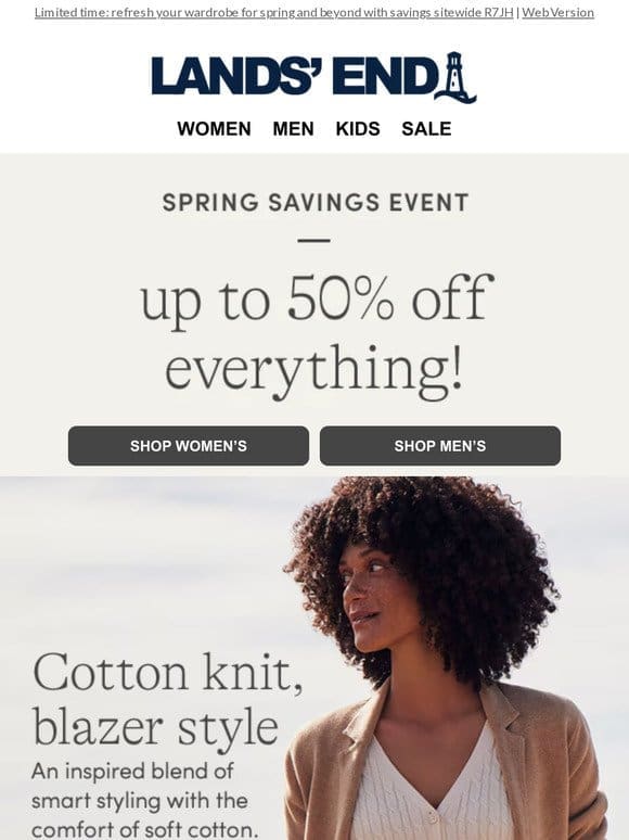 Up to 50% OFF in our Spring Savings Event!