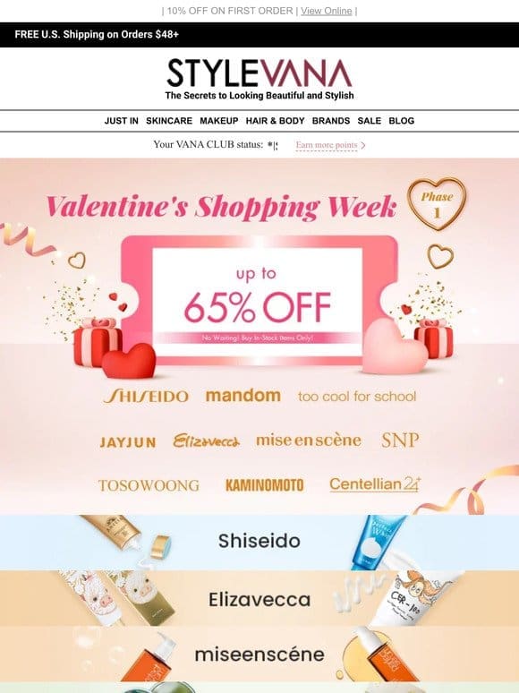 Up to 65% OFF Valentine’s Shopping Week!