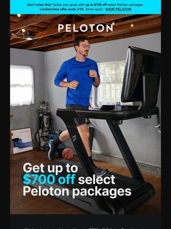 Up to $700 off select Peloton purchases