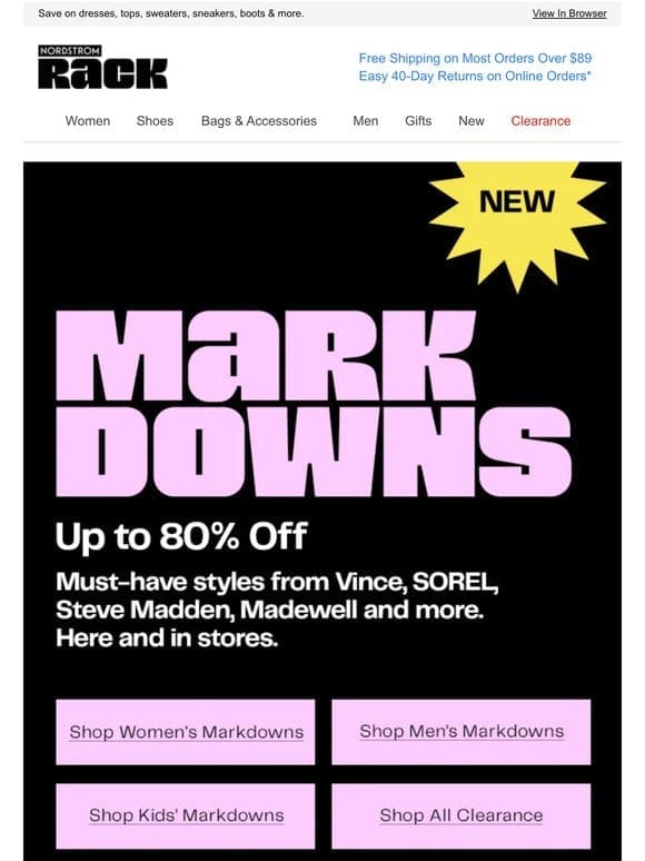 Up to 80% OFF new markdowns