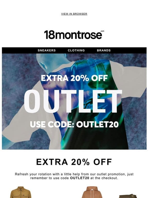 Use Code: OUTLET20