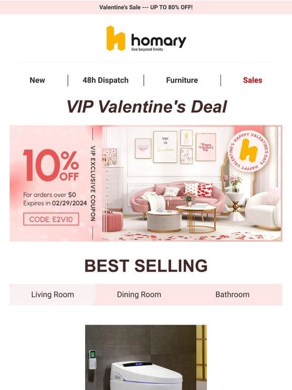 VIPs Only: Enjoy 10% Off Your Valentine’s Day Gifts!