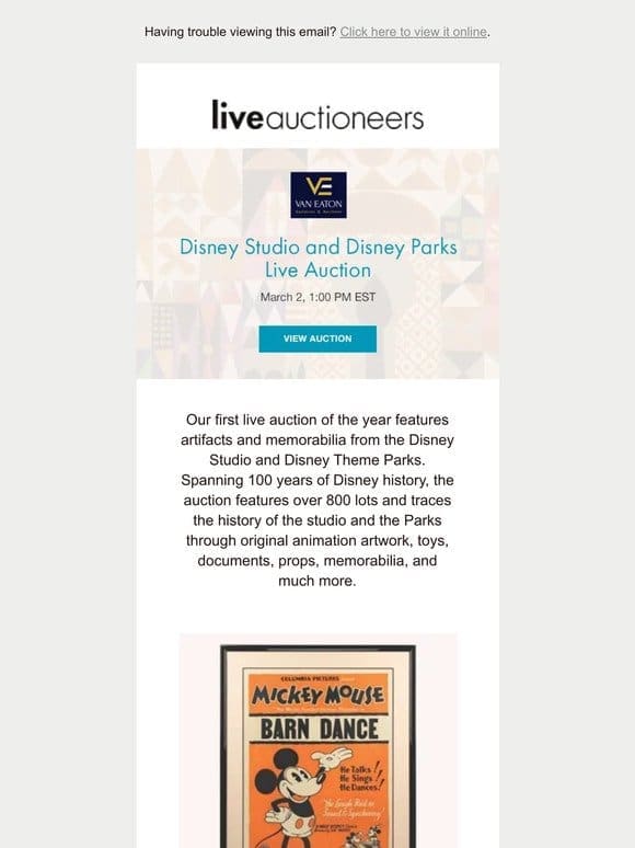 Van Eaton Galleries | Disney Studio and Disney Parks Live Auction