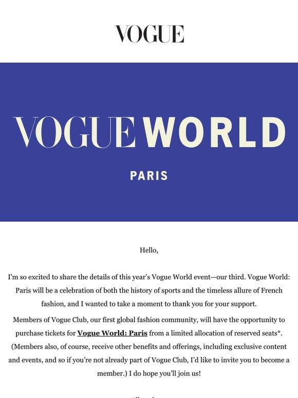 Vogue World: Paris (An Invitation)