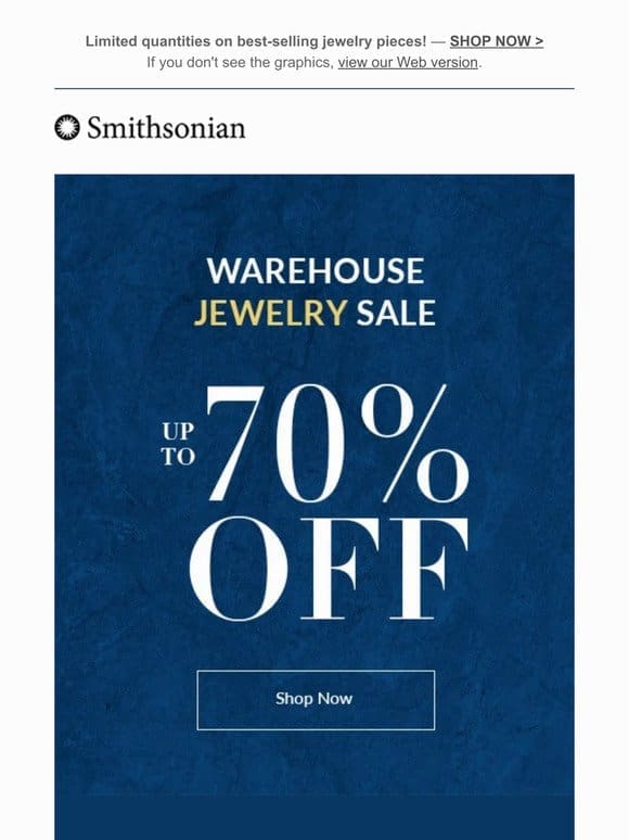 Warehouse Jewelry Sale – Up to 70% Off