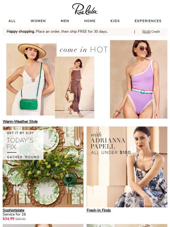 Warm-Weather Style (Hot， Meet Haute) • New Adrianna Papell & More All Under $100