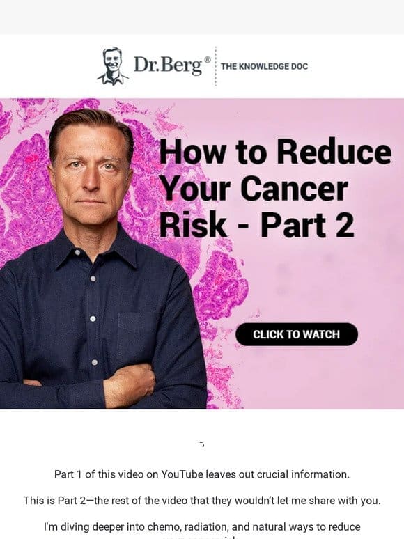 Ways to Reduce Your Cancer Risk That You Won’t Find on My Channel