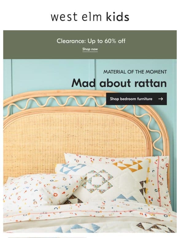 We love rattan for kids’ rooms
