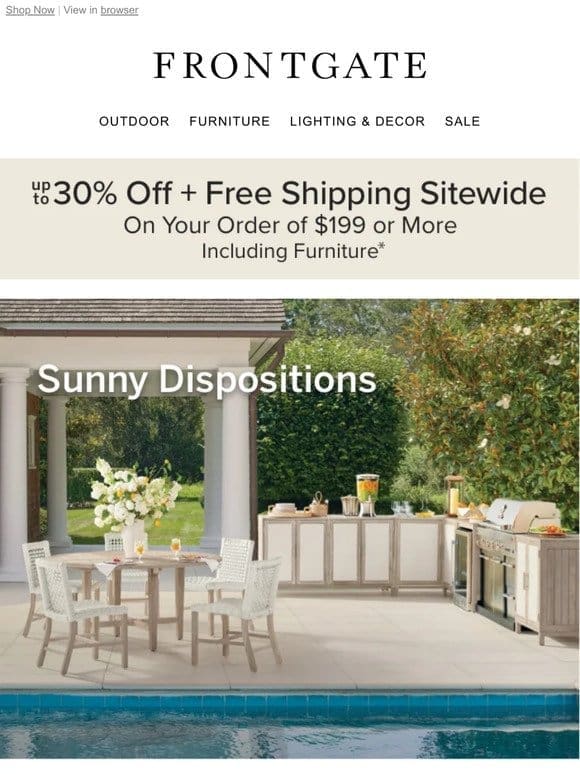 Weekend Outdoor Sale: Best savings of the season on select outdoor furniture.