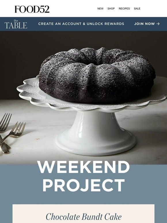 Weekend project: rich & fudgy chocolate bundt cake.