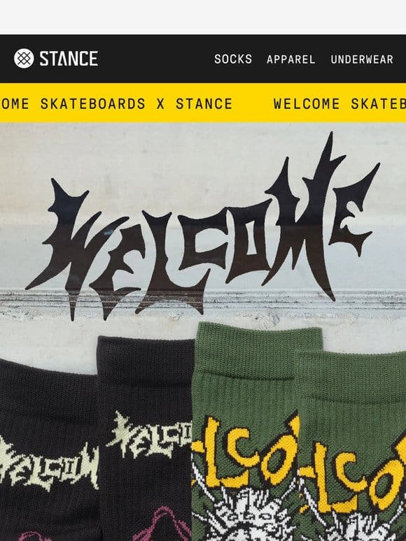 Welcome Skateboards and Stance Otherworldly Collaboration