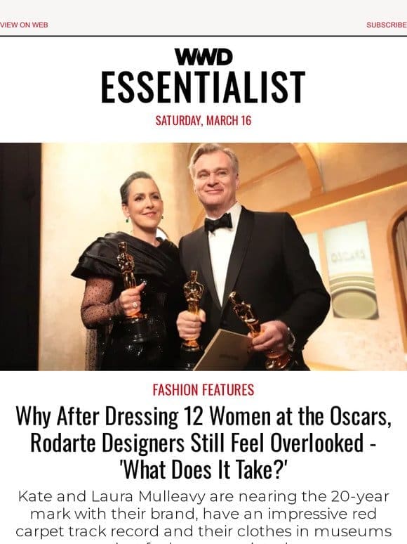 Why After Dressing 12 Women at the Oscars， Rodarte Designers Still Feel Overlooked – ‘What Does It Take?’