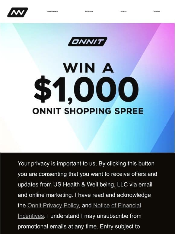 Win a $1，000 Onnit Shopping Spree