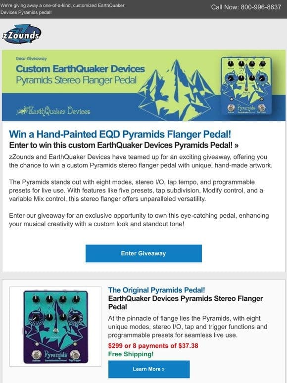 Win an EarthQuaker Devices Custom Pyramids Pedal!