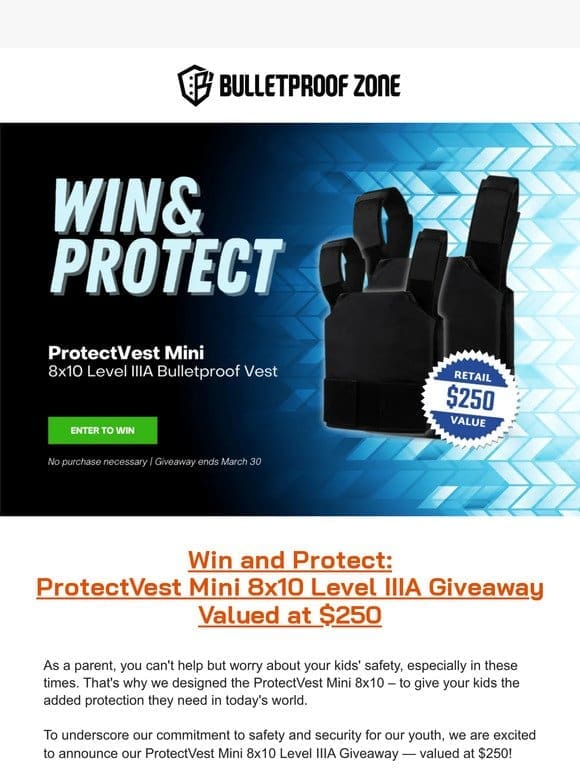 Win and Protect: ProtectVest Mini 8×10 Level IIIA Giveaway Inside!