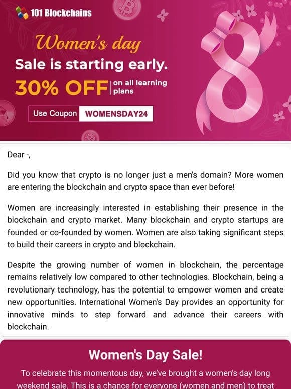 Women’s Day Sale is Starting Early