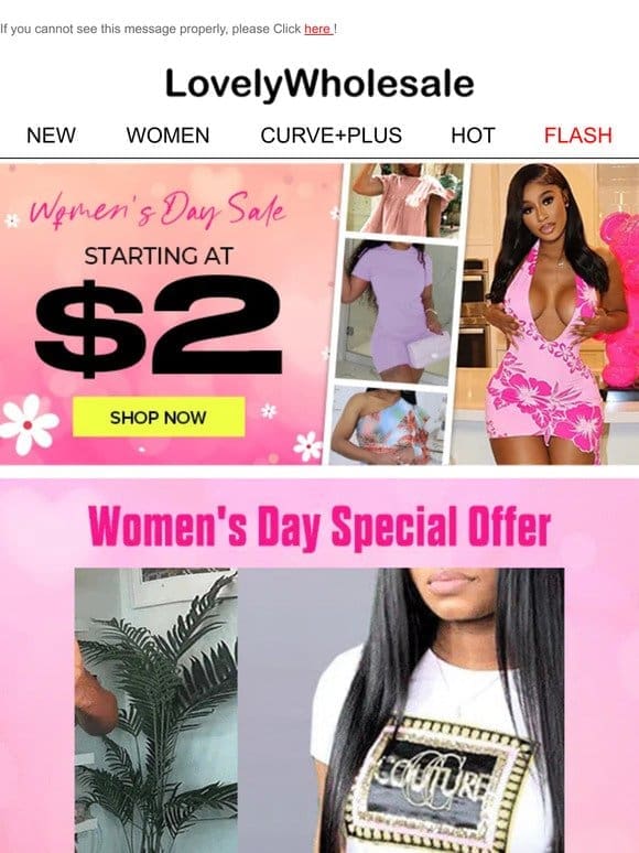 Women’s Day Speicial: $2 Clothes & Free Shipping!