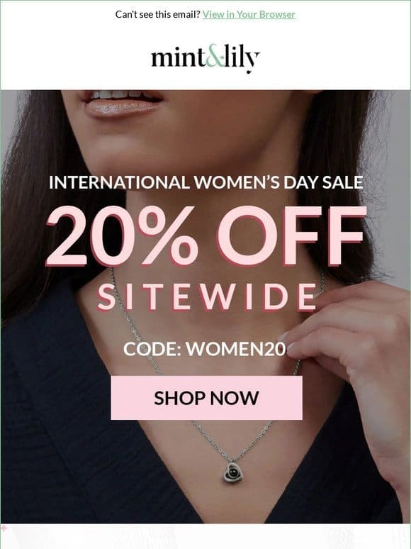 Women’s Day special – 20% off!