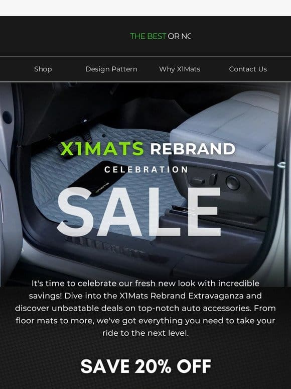 X1Mats Rebrand Celebration Sale!