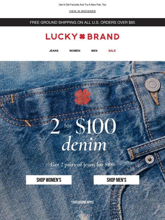 YES! Get 2 Jeans For $100