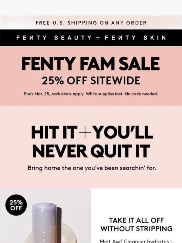 You up?   Link with Fenty Fam Sale before it’s over