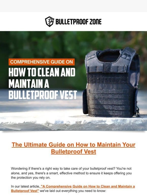 Your Essential Guide to Properly Maintaining Your Bulletproof Vest
