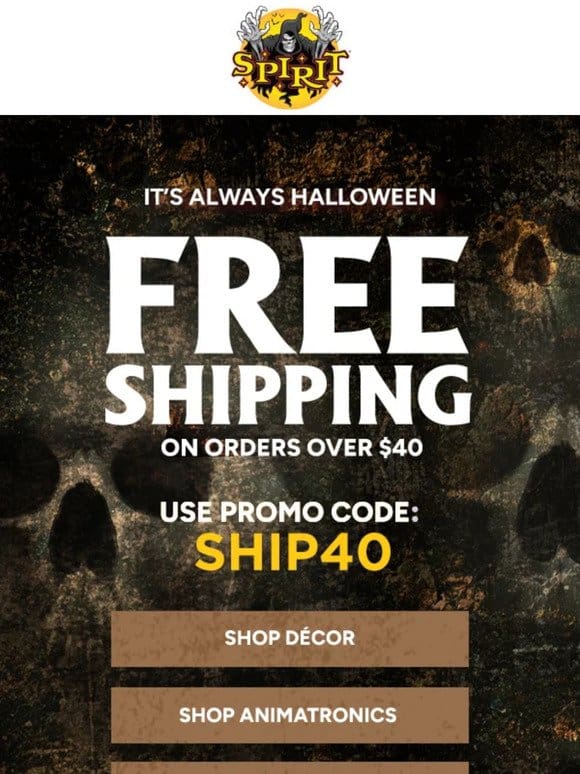 Your favorite treat: Free shipping