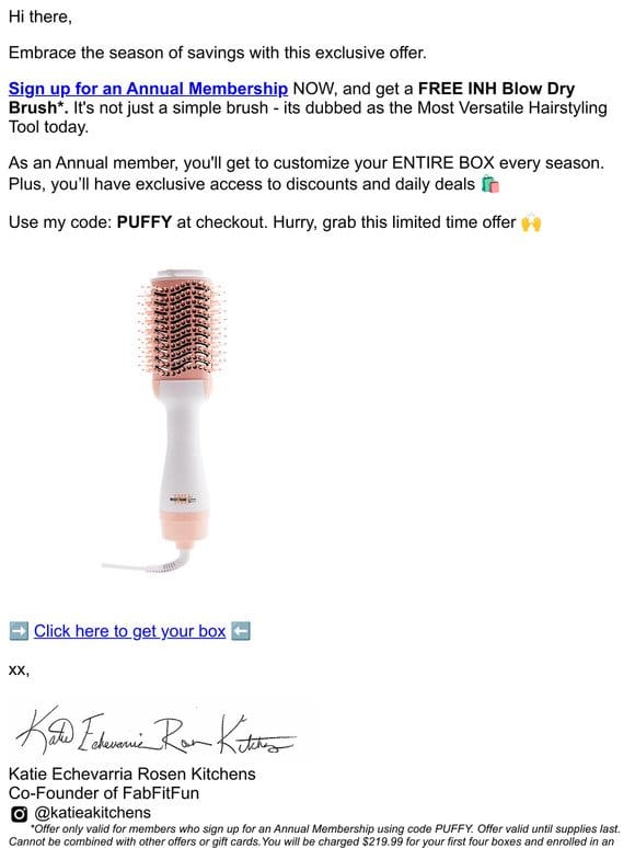 Your free INH Blow Dry Brush is just a click away – claim it now!