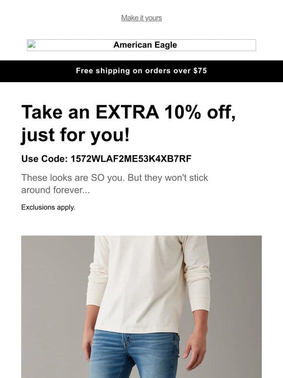 Your shopping bag is still an extra 10% off…!!!