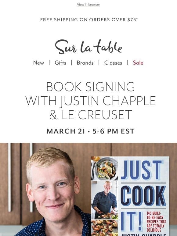 You’re invited to a special book signing w/ Justin Chapple.