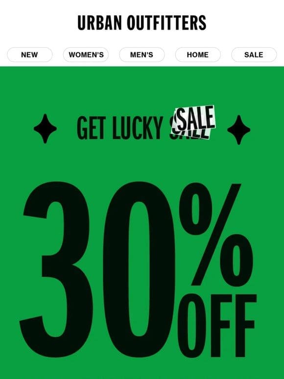 get lucky sale!   take 30% OFF