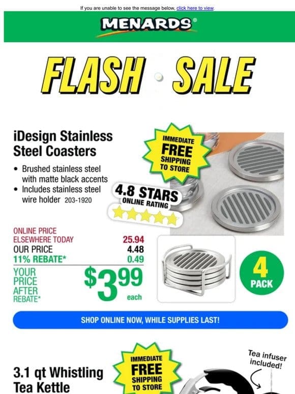 iDesign Stainless Steel Coasters ONLY $3.99 After Rebate*!
