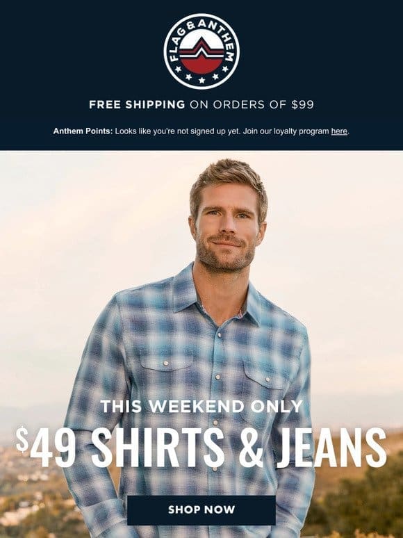 [limited time] $49 SHIRTS & JEANS