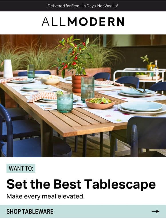 modern tableware ready for spring entertaining →