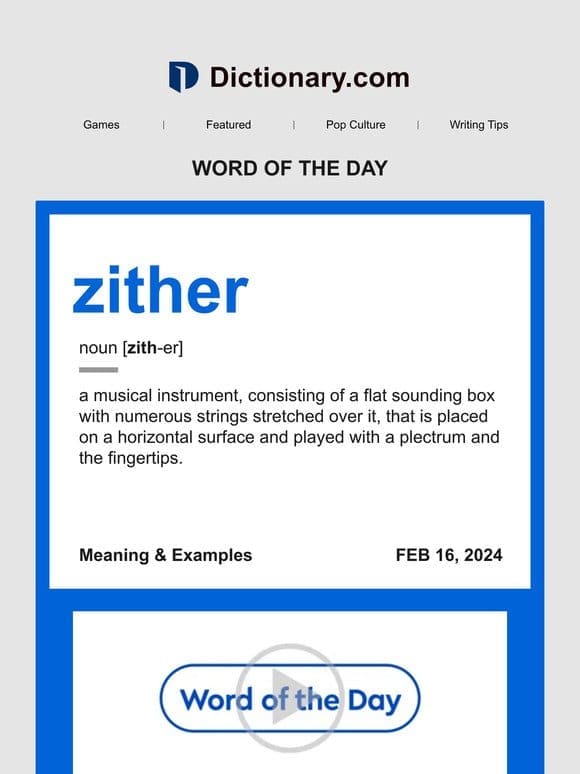 zither | Word of the Day